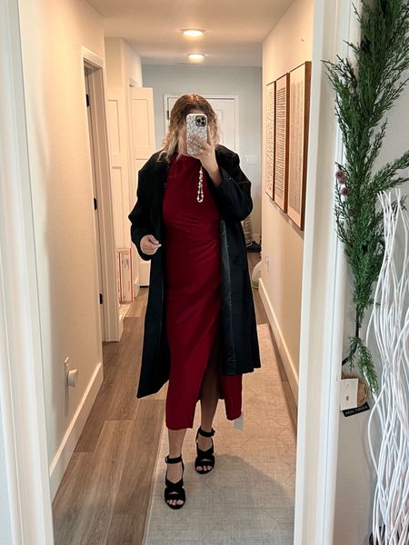 A red dress is just so classic Christmas and I love this one from Abercrombie. Could be great for a holiday party or even a December/winter wedding! A great black wool coat is a must! 

#LTKparties #LTKmidsize #LTKwedding