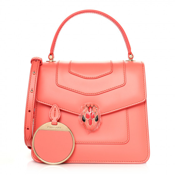 BULGARI Calfskin Serpenti Forever Top Handle Silky Coral | FASHIONPHILE (US)