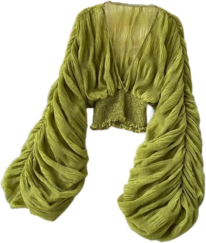 Bell Sleeve Tops for Women Crop Top Dressy Tops for Evening Party | Amazon (US)