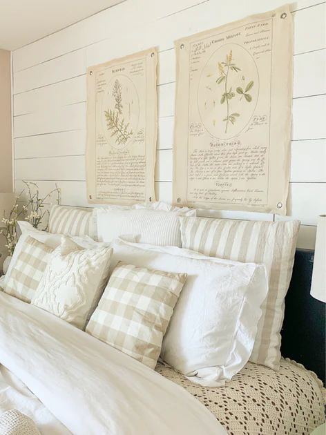 Vintage Botanical Grommet Wall Canvases | Cloth + Cabin