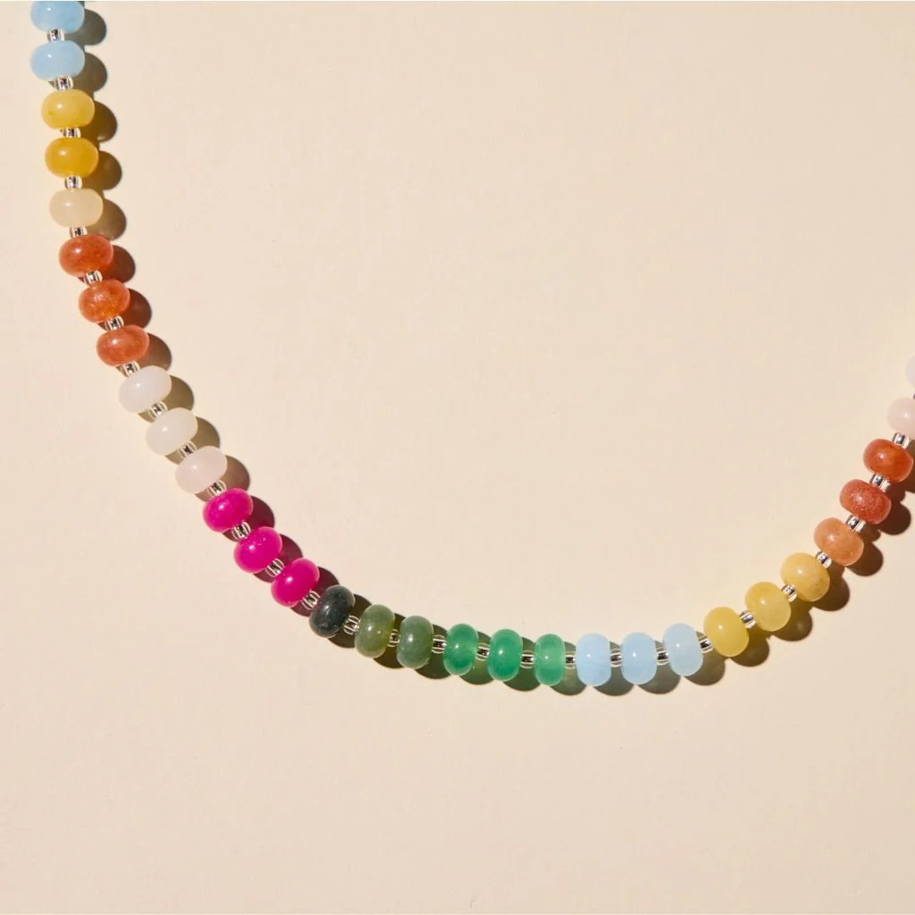 Multicolor Stone Necklace | Nickel and Suede