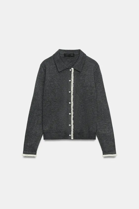 COMBINED LACE KNIT CARDIGAN | Zara DE