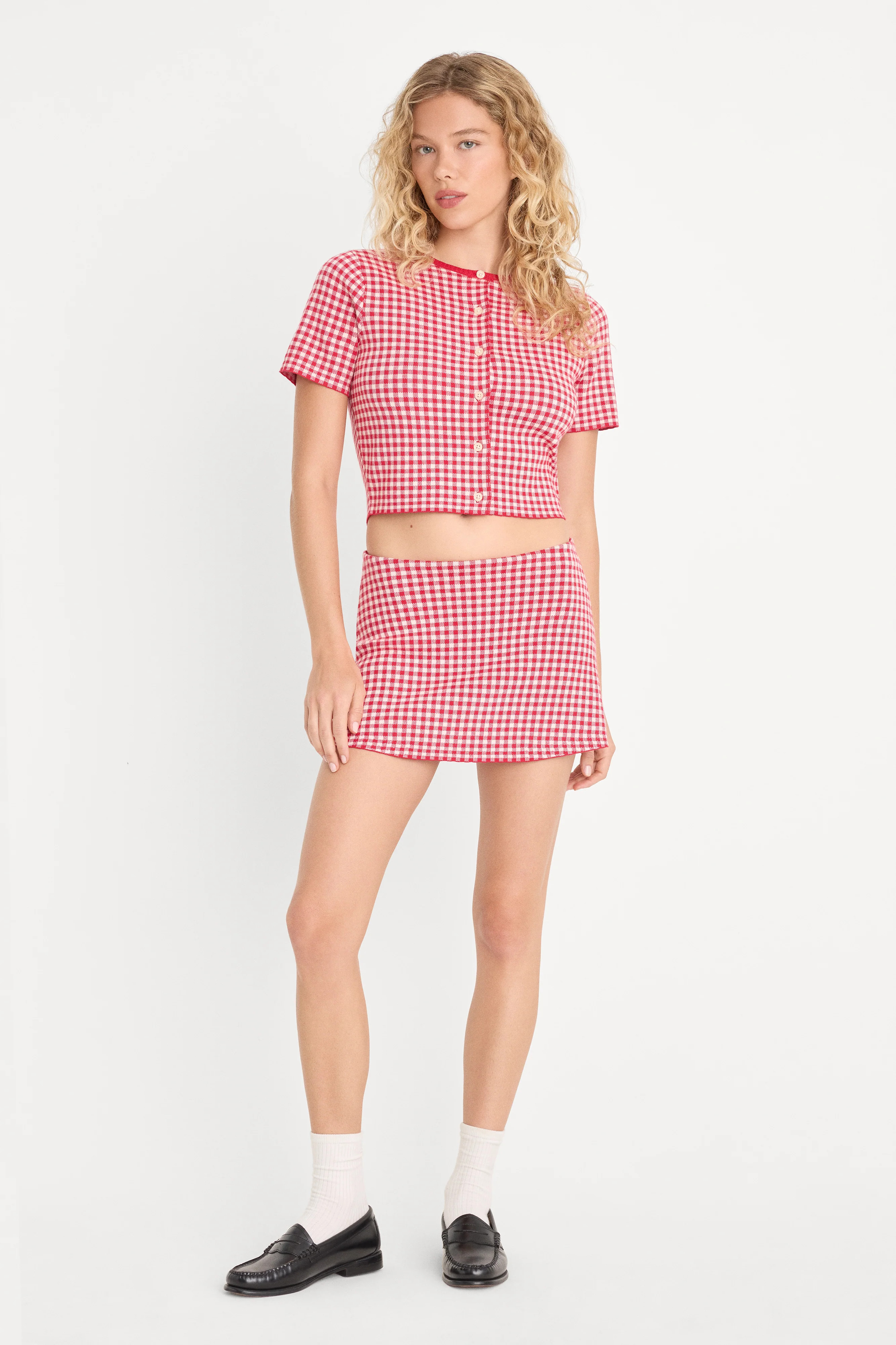 THE KEEPSAKE SKORT | CHERRY GINGHAM - GOOD AMERICAN | Good American