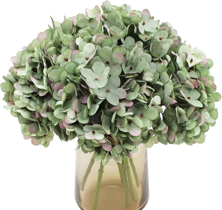 5Pcs Artificial Fake Flowers Plants Silk Hydrangea 1 Flower Head Arrangements Wedding Bouquets De... | Amazon (US)