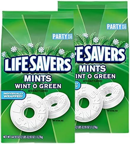 LIFE SAVERS Wint-O-Green Breath Mint Bulk Hard Candy, Party Size, 44.93 oz Bag (Pack of 2) | Amazon (US)