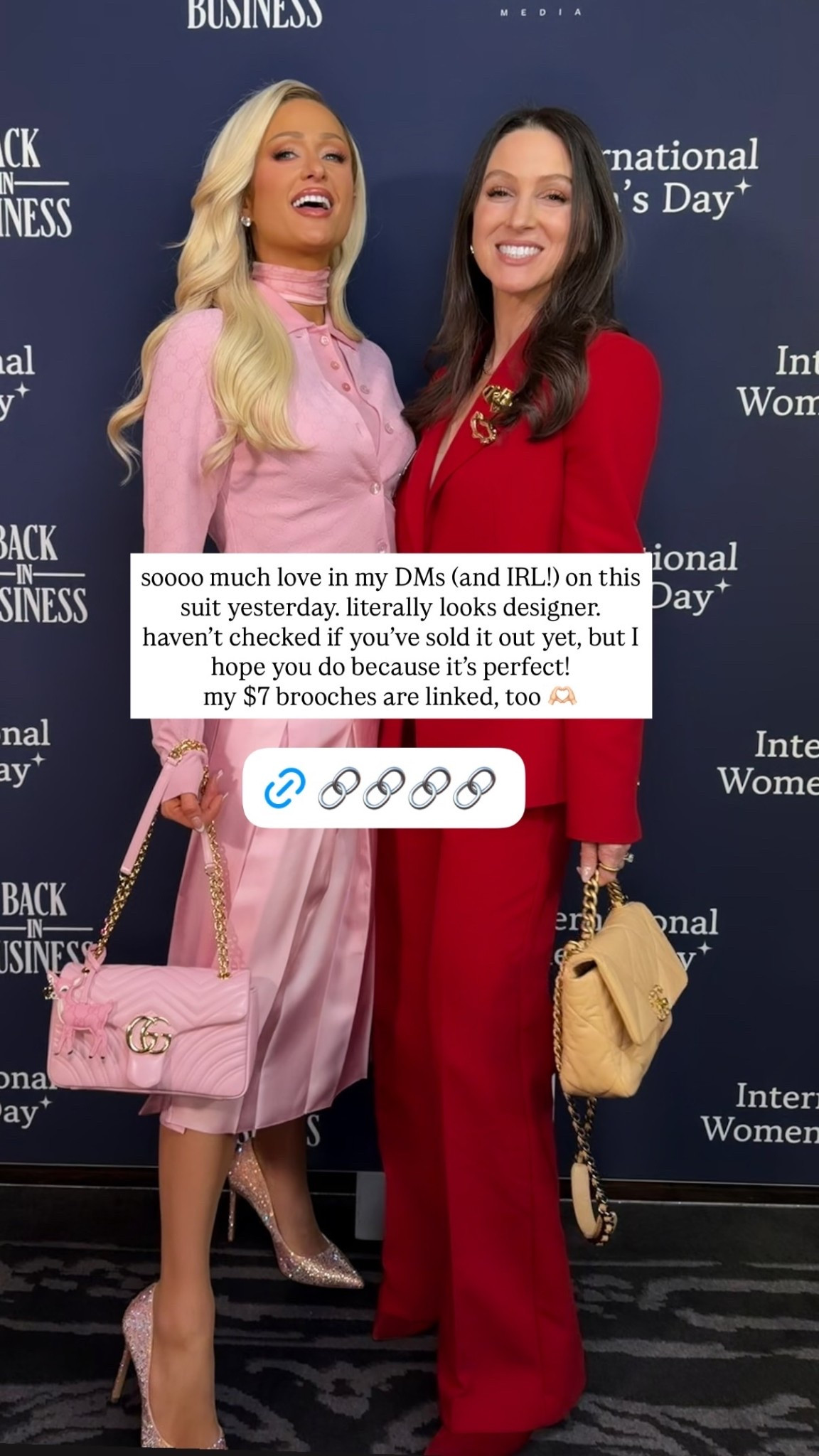 soooo much love in my DMs (and IRL!) on this suit yesterday. literally looks designer. haven’t checked if you’ve sold it out yet, but I hope you do because it’s perfect! suit runs true to size. my $7 brooches are linked, too 🫶🏻