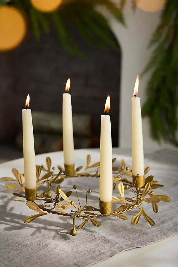 Golden Wreath Taper Holder | Terrain