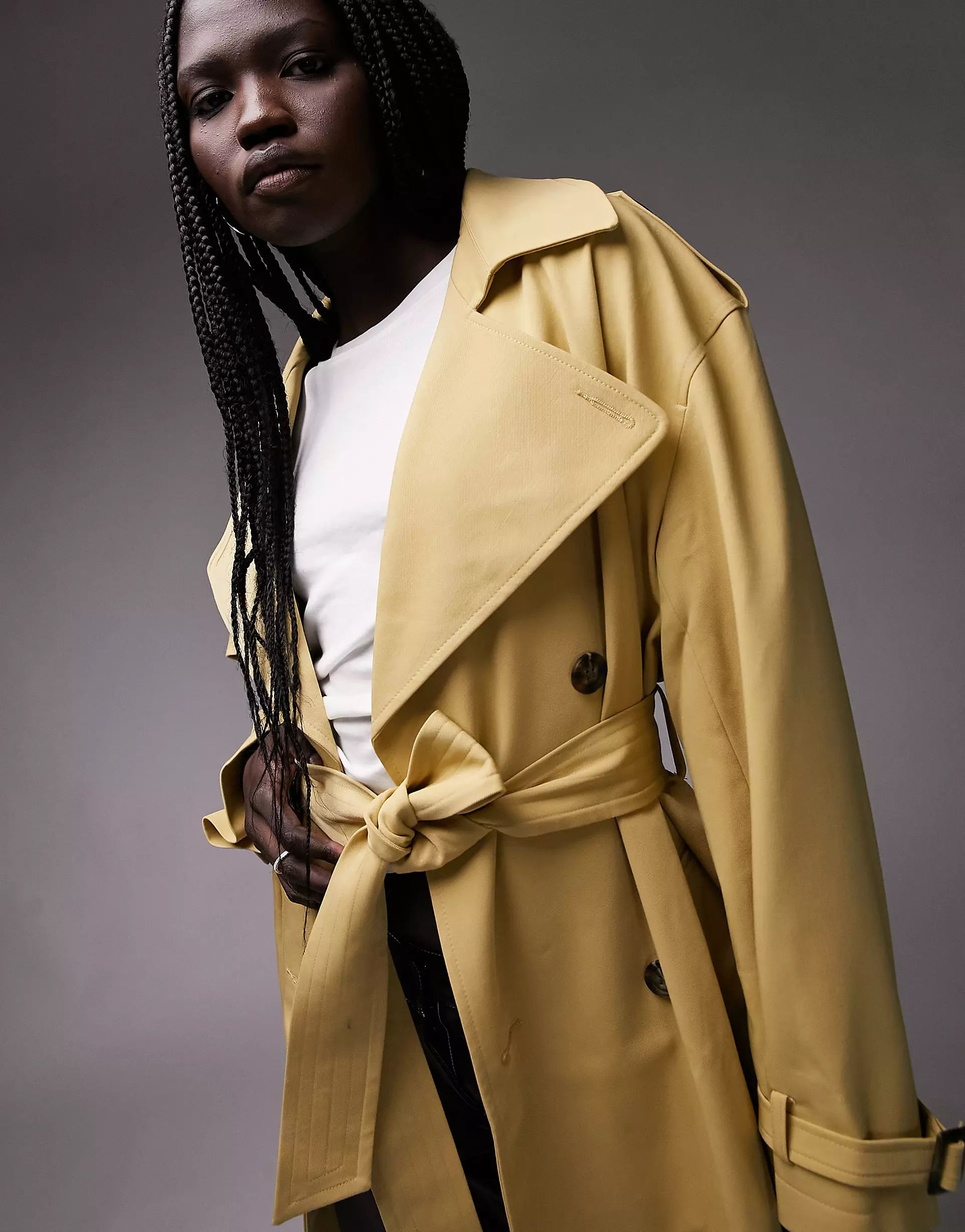 Topshop oversized soft classic trench in ochre | ASOS (Global)