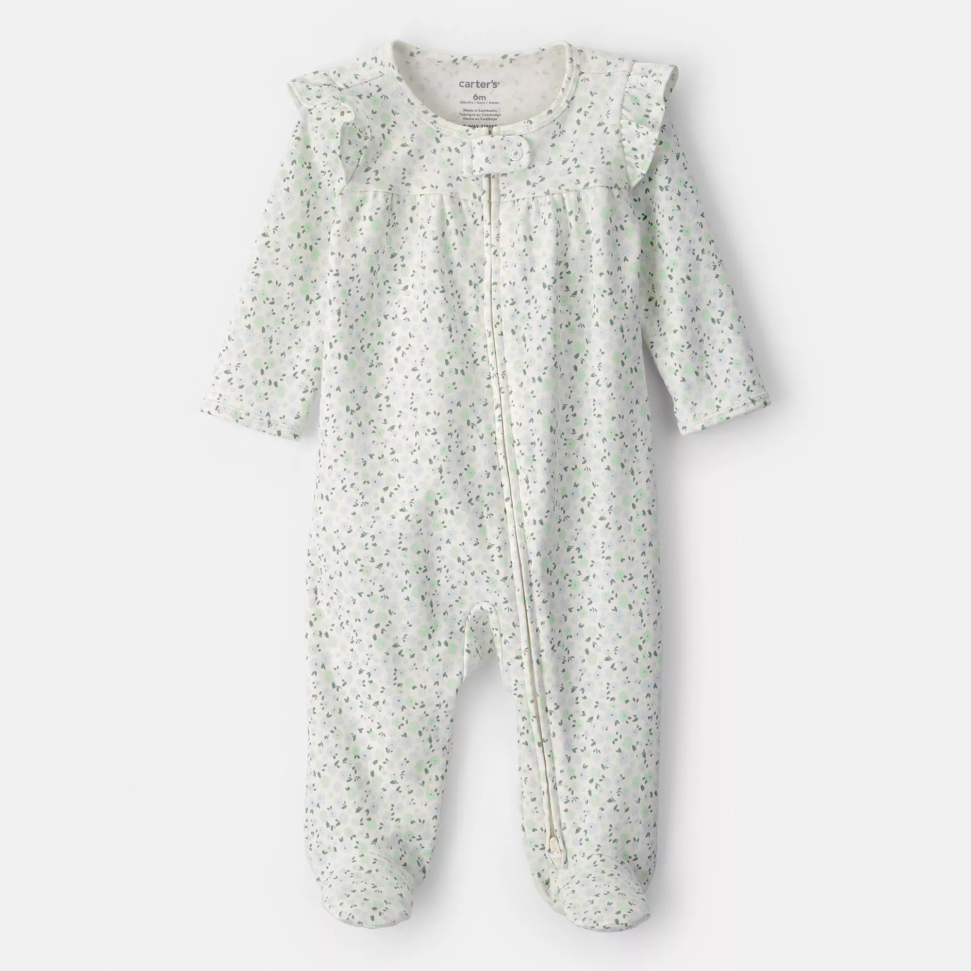 Baby Girl Carter's Floral 2-Way Zip Cotton Sleep & Play Pajamas | Kohl's