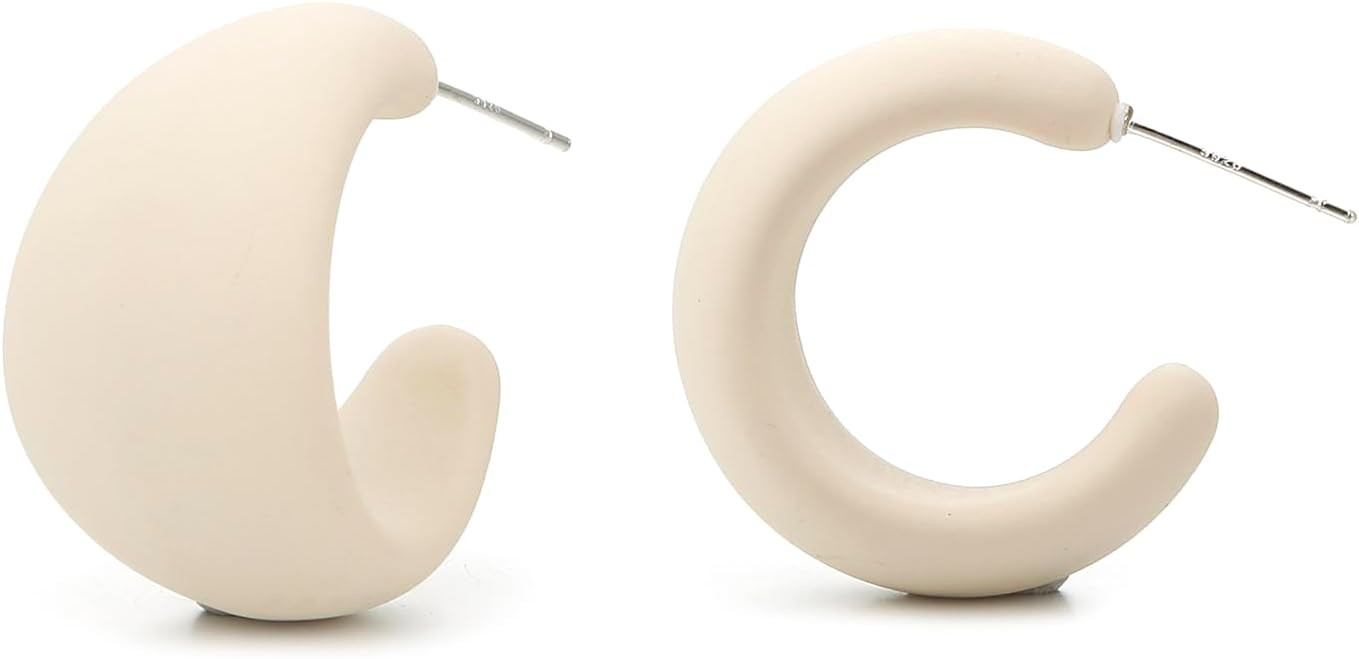 Acrylic Small Round Hoop Earrings, Lightweight Open Hoops Candy Color Hoop Earrings for Women | Amazon (US)