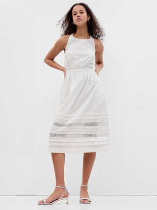Lace Cross-Back Midi Dress | Gap (US)