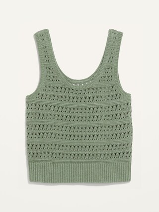 Pointelle-Knit Sweater Tank Top for Women | Old Navy (US)