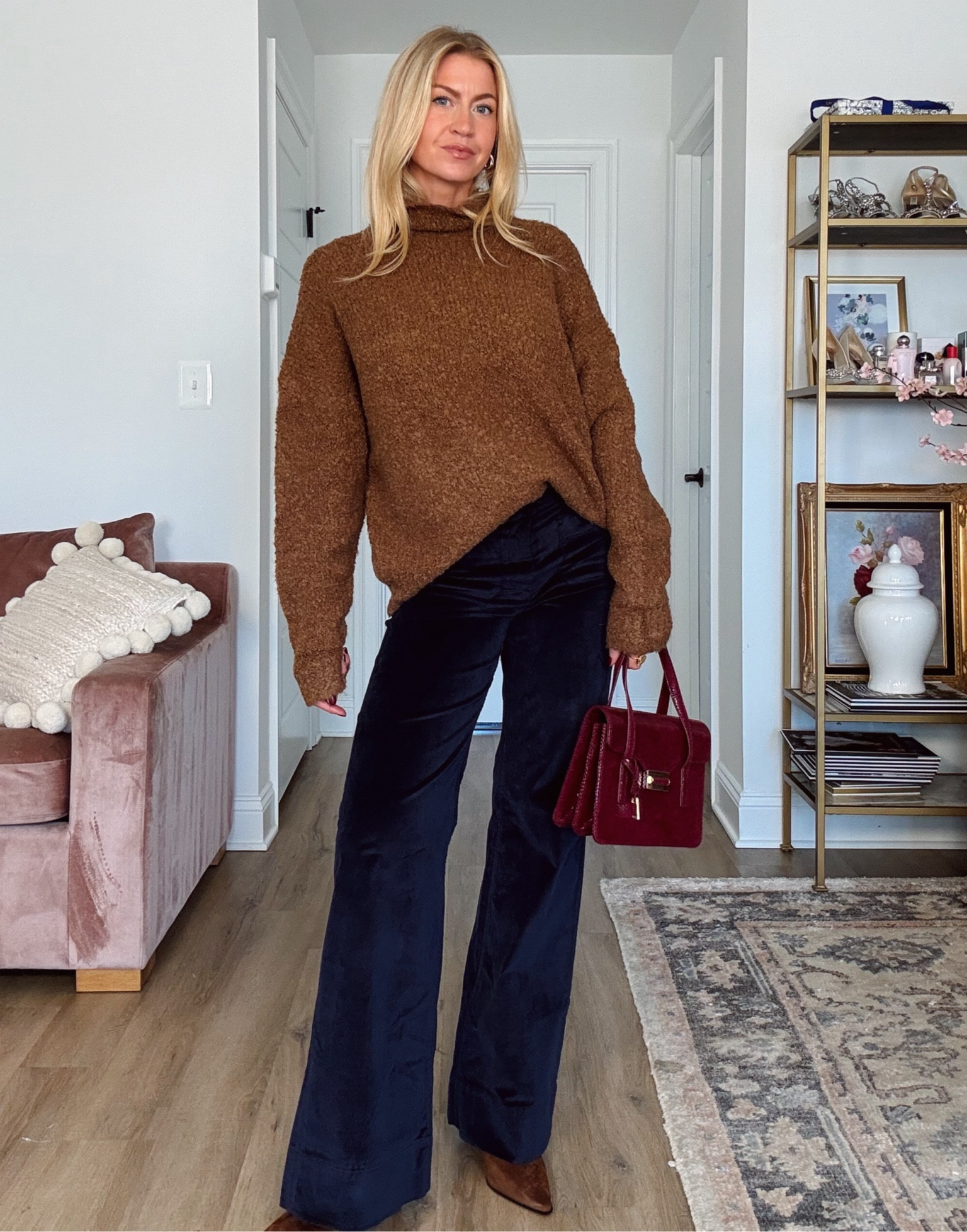 Elevated holiday dressing new arrivals from @jcrew @jcrew #injcrew #ad 


Camel sweater: TTS / wearing a S
Velvet navy trousers: TTS / wearing a 25


#LTKSeasonal #LTKsalealert #LTKworkwear