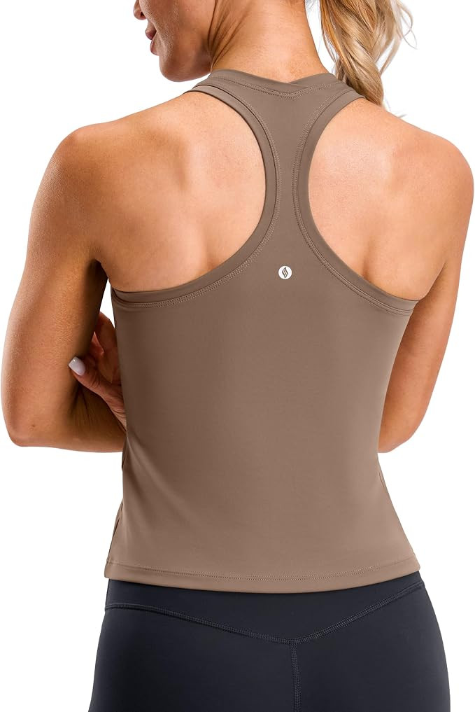 SANTINY Workout Tank Tops for Women Racerback Yoga Gym Tennis Running Athletic Tops Scoop Neck Ti... | Amazon (US)