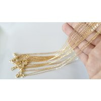 10 Pcs 16K Gold Necklace Chain, Bulk Cable Chain Necklace, Wholesale Supplies, Craft Findings, Clasp 2Ch-Gp-10 | Etsy (US)