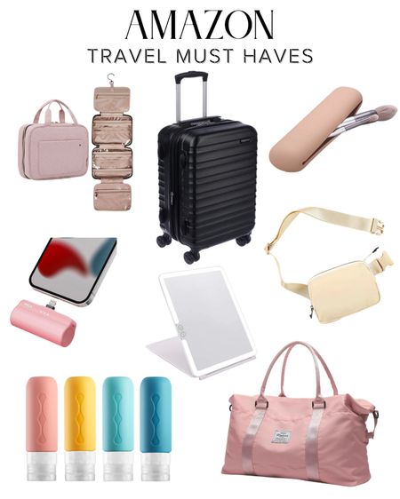 Amazon travel essentials ! Amazon finds, amazon travel must haves, carry on luggage, travel mirror, toiletry containers, makeup bag, brush case, portable charger, amazon belt bag, weekender bag

#amazon #amazontravel

#LTKFind #LTKSeasonal #LTKU