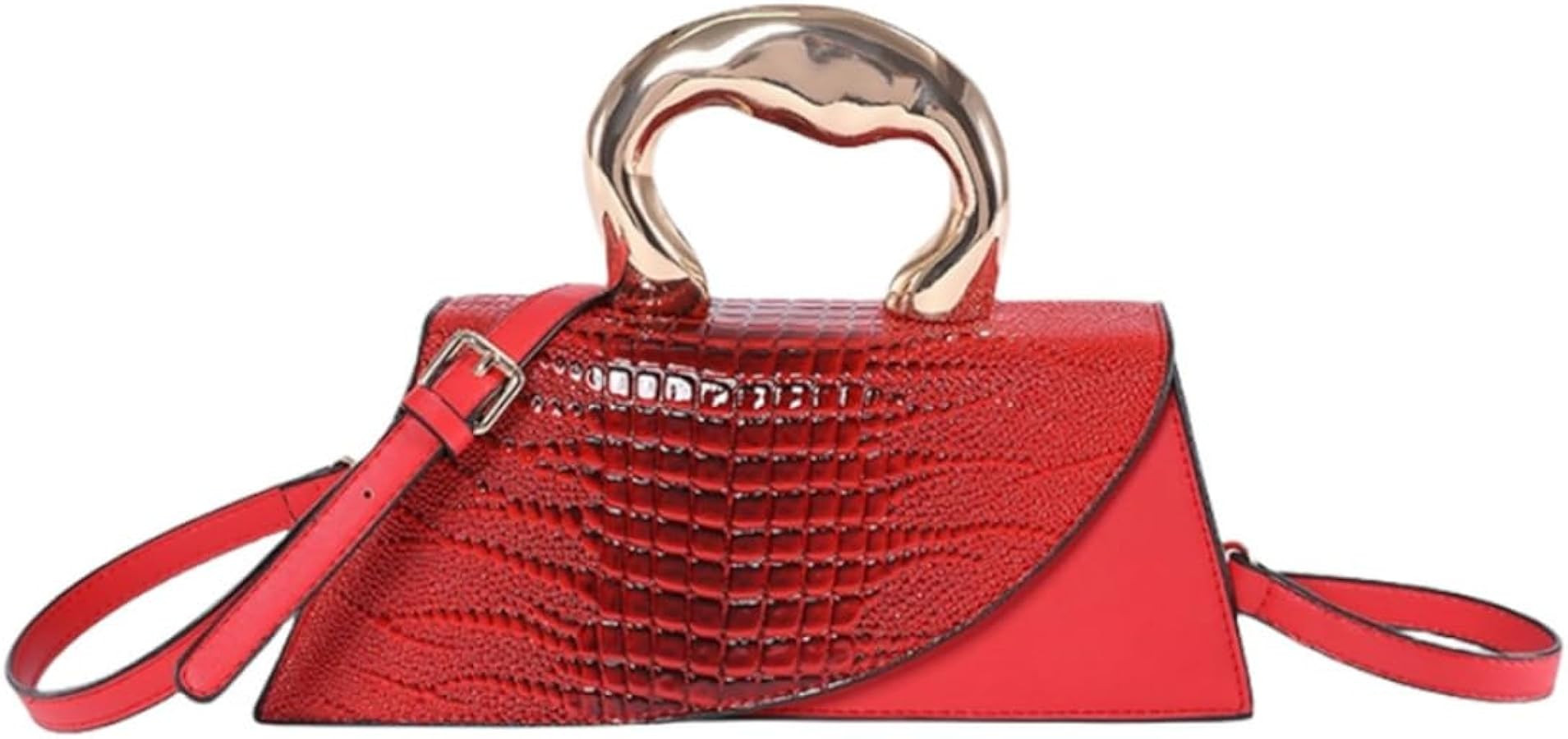 Women Vegan Leather Evening Handbag Crocodile Pattern Handle Clutch Purse Cross Body Envelope Bag | Amazon (US)
