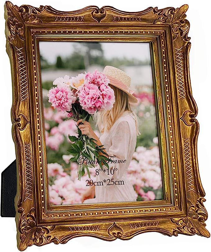 PHAREGE 8x10 Vintage Bronze Picture Frame, Ornate Antique Picture Frame for 8 by 10 Wedding Photo... | Amazon (US)