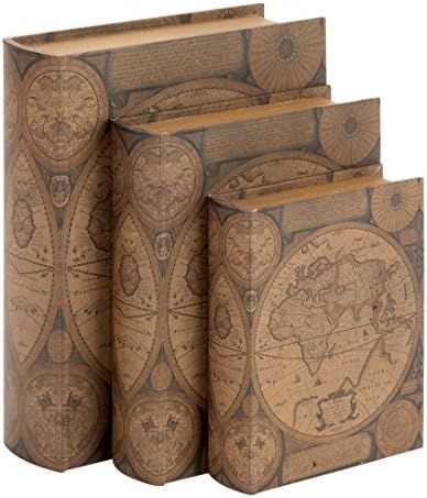 Bellaa Beautifully Designed Wood Leather Book Box, Set of 3 | Amazon (US)