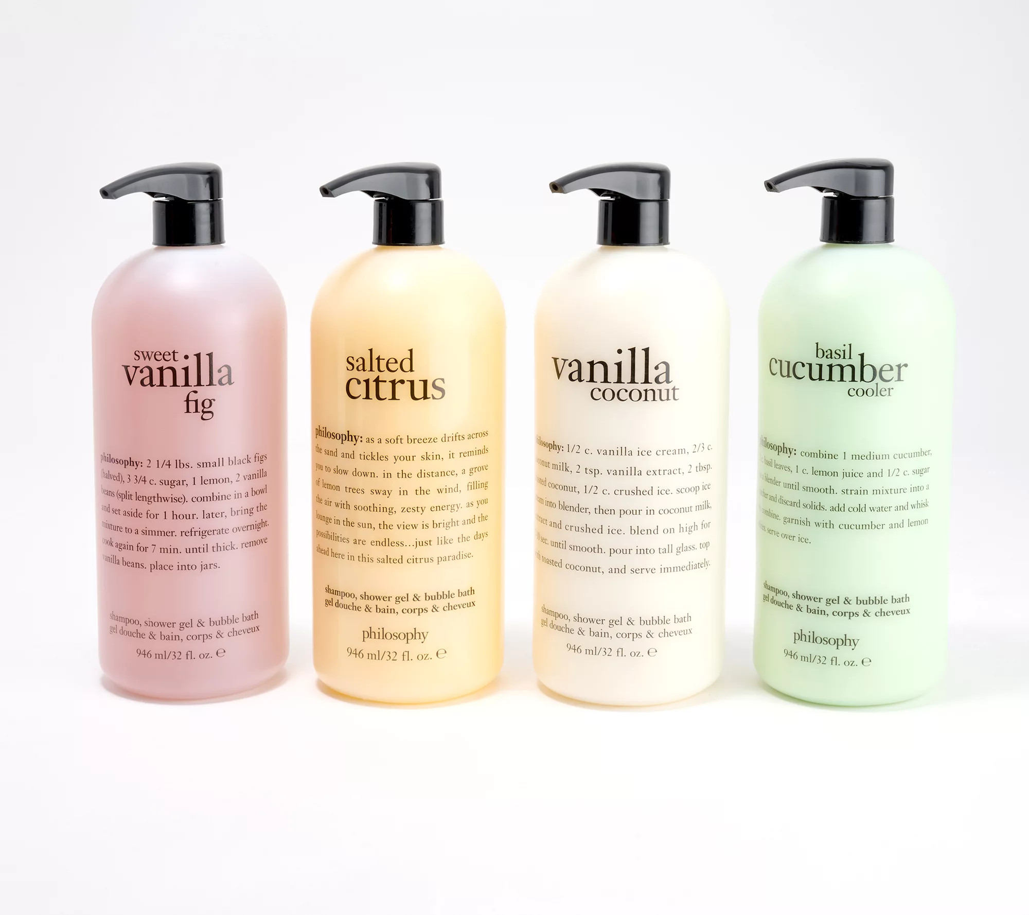 philosophy sweet & salty 4 piece 32oz shower gel Auto-Delivery - QVC.com | QVC