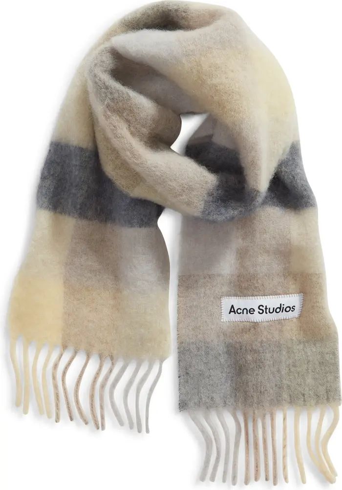 Acne Studios Vally Plaid Alpaca, Wool & Mohair Blend Scarf | Nordstrom | Nordstrom