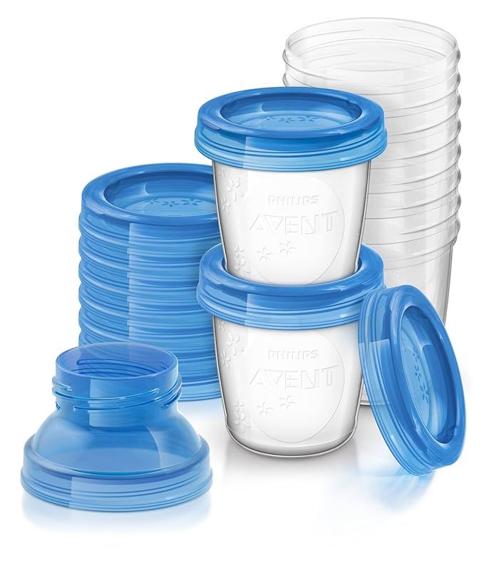 Philips AVENT Breast Milk Storage Cups And Lids, 10 6oz Containers, SCF618/10 | Amazon (US)