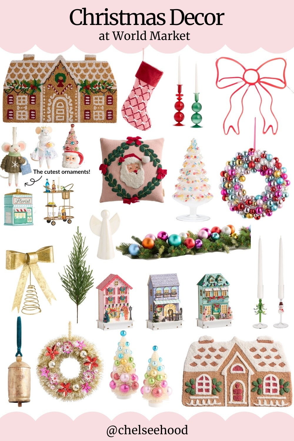 Christmas decor at World Market! Bow decor, Christmas ornaments, Christmas rug, Christmas mantle decor 

#LTKHoliday #LTKHome #LTKSeasonal