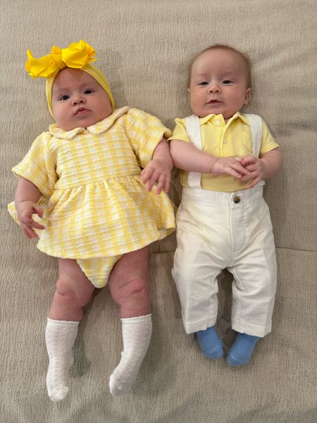 baby boy/girl twins matching Easter outfits for spring! 💛 

#LTKSeasonal #LTKbaby