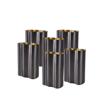 Serene Spaces Living Ripple Stainless Steel Vase – Dual-Tone Decorative Flower Vase, Modern Centerpiece for Home, Office, Weddings and Events, 5.2" Lo | Wayfair North America