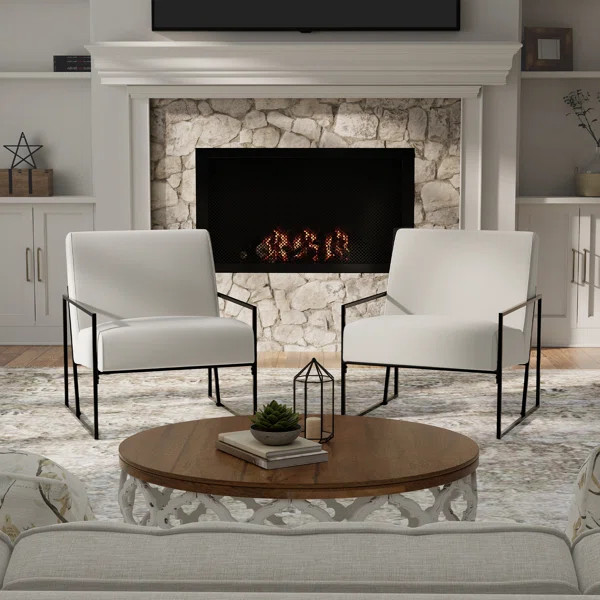 Ricci Faux Leather Armchair (Set of 2) | Wayfair North America