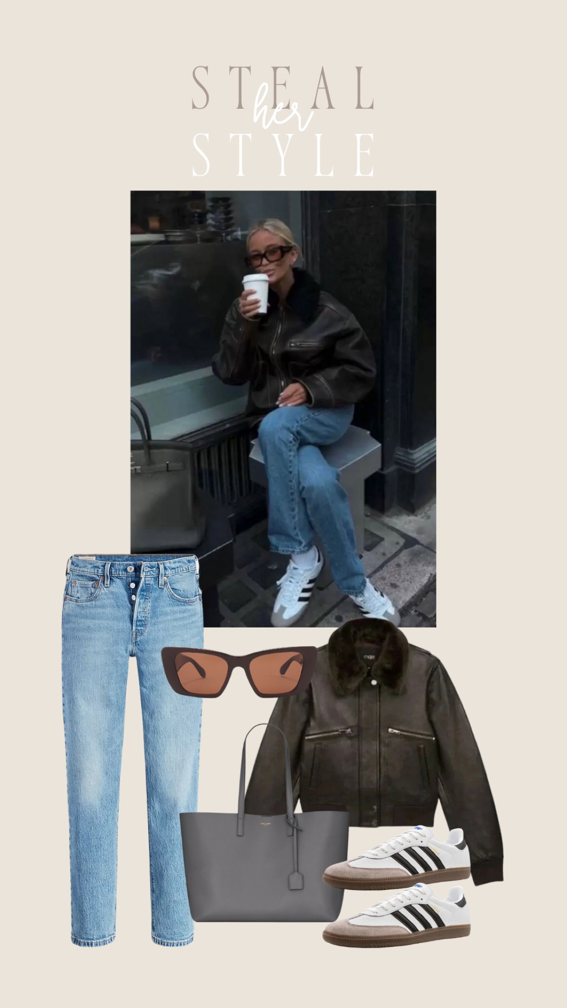 The original look is extremely high end with a Birkin Bag + Miu Miu shearling-collar leather jacket. I think I’ve found similar pieces that you’ll love and basically achieve the same look.

#LTKstyletip #LTKitbag #LTKshoecrush