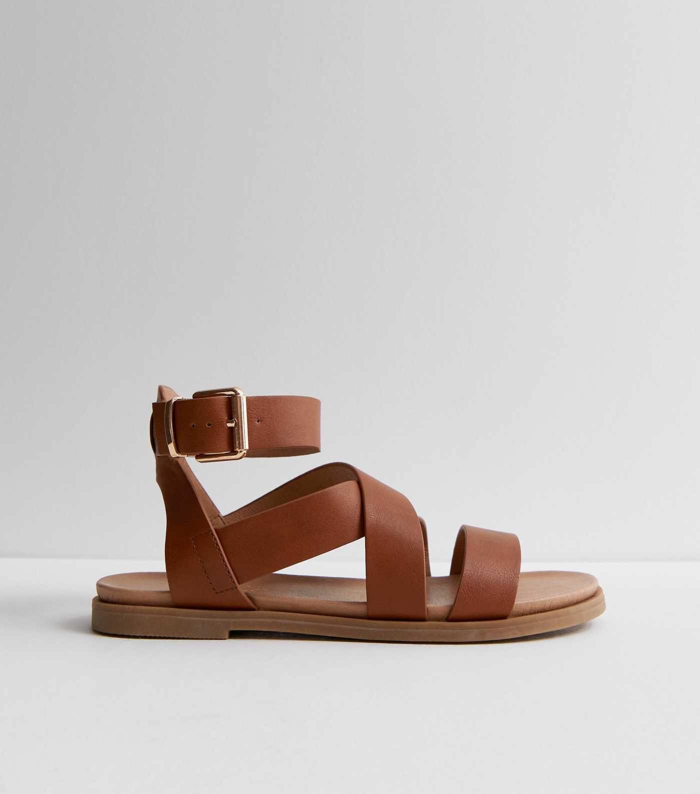 Tan Cross-Strap Gladiator Sandals | New Look | New Look (UK)