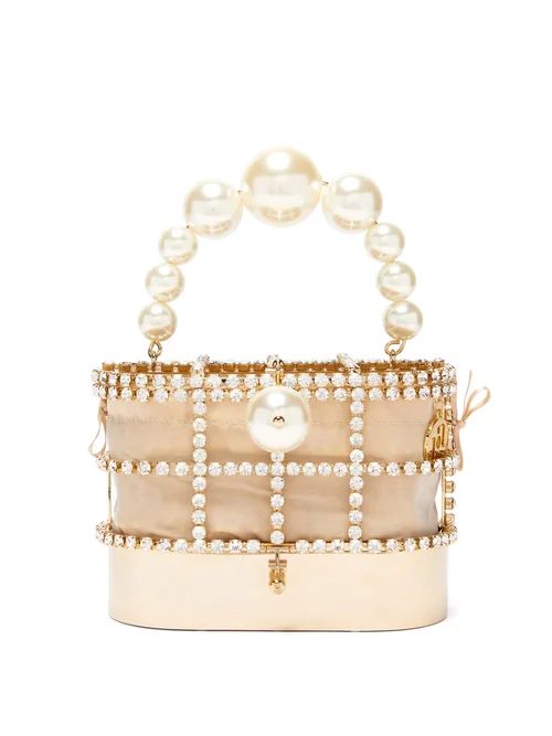 Rosantica - Holli Crystal-embellished Cage Handbag - Womens - Gold Multi | Matches (US)