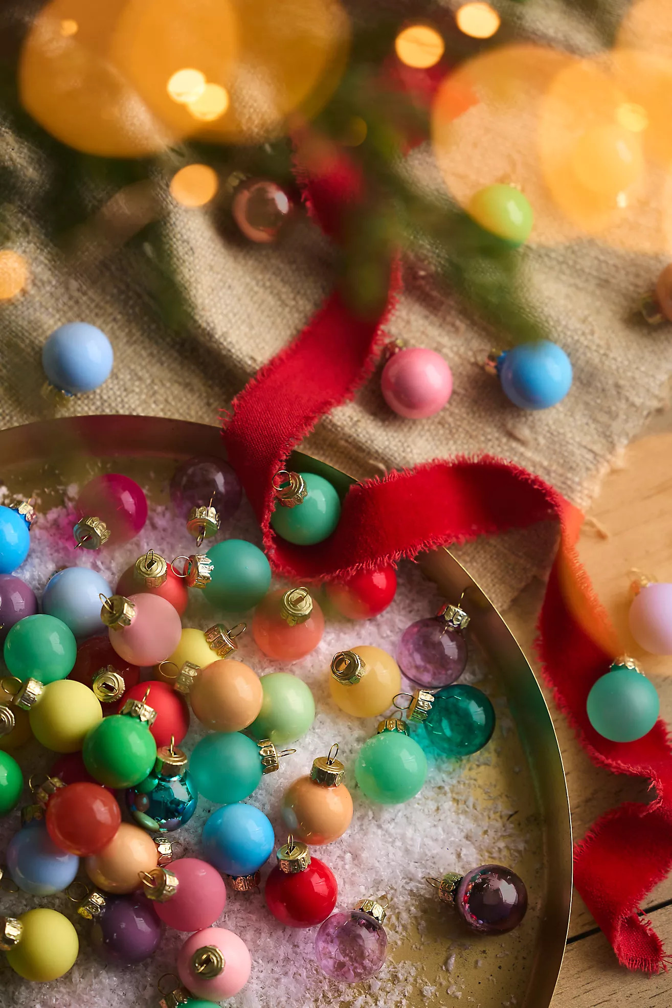 Good Cheer Bauble Miniature Ornaments, Set of 100 | Anthropologie (US)