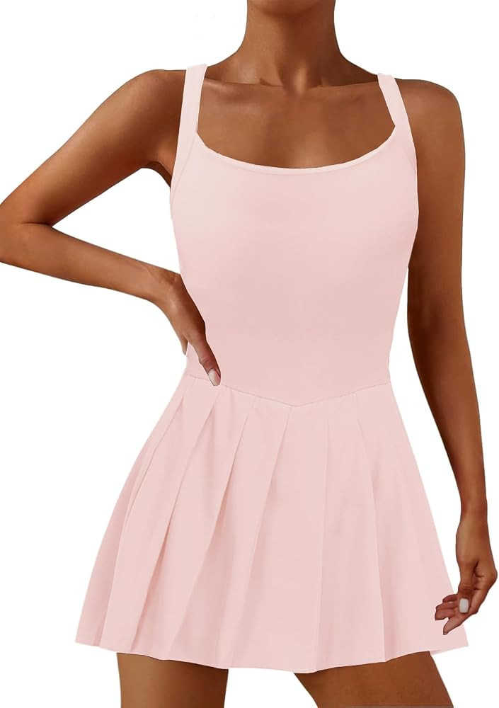 SENSERISE Womens Tennis Dress with Built in Shorts & Bra Workout Athletic Dresses Golf Outfits Pl... | Amazon (US)