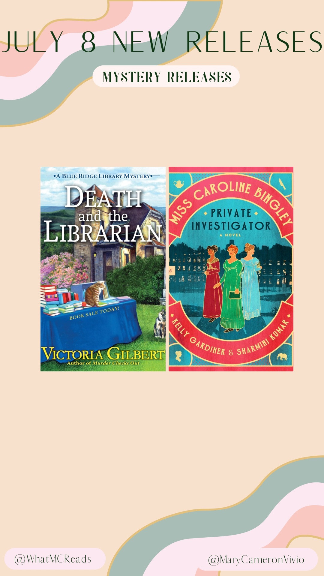 🔎 Murder, mischief, and mystery await!

The July 8 mystery lineup is serving wit, charm, and clues galore:

🕵🏽‍♀️ Death and the Librarian - Victoria Gilbert
🕵🏽‍♀️ Miss Caroline Bingley: Private Investigator - Kelly Gardiner & Sharmihi Kumar

Perfect for fans of cozy crimes and clever sleuths - these new releases are sure to keep you guessing till the very last page

Mystery books, cozy mystery, July 8 releases, new book releases, whodunit, booktok mystery

#LTKHome #LTKFindsUnder100 #LTKFindsUnder50
