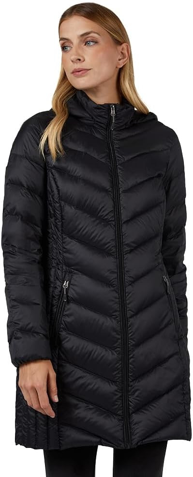 32 Degrees Heat Women's 3/4 Ultra-Light Down Packable Hooded Jacket| Slim Fit | Layering | Water ... | Amazon (US)