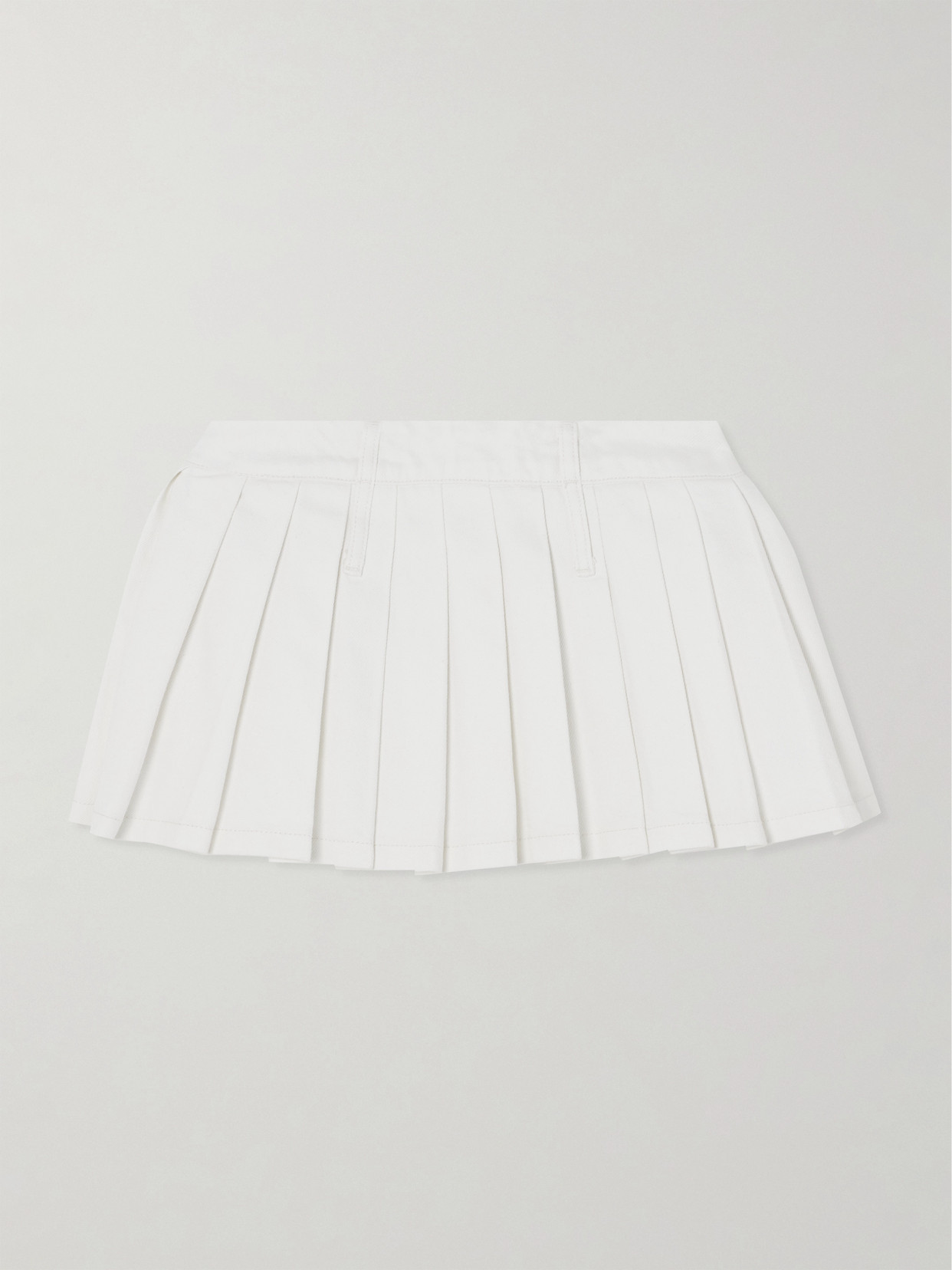 The Frankie Shop - Blake Pleated Denim Mini Skirt - White | NET-A-PORTER (US)