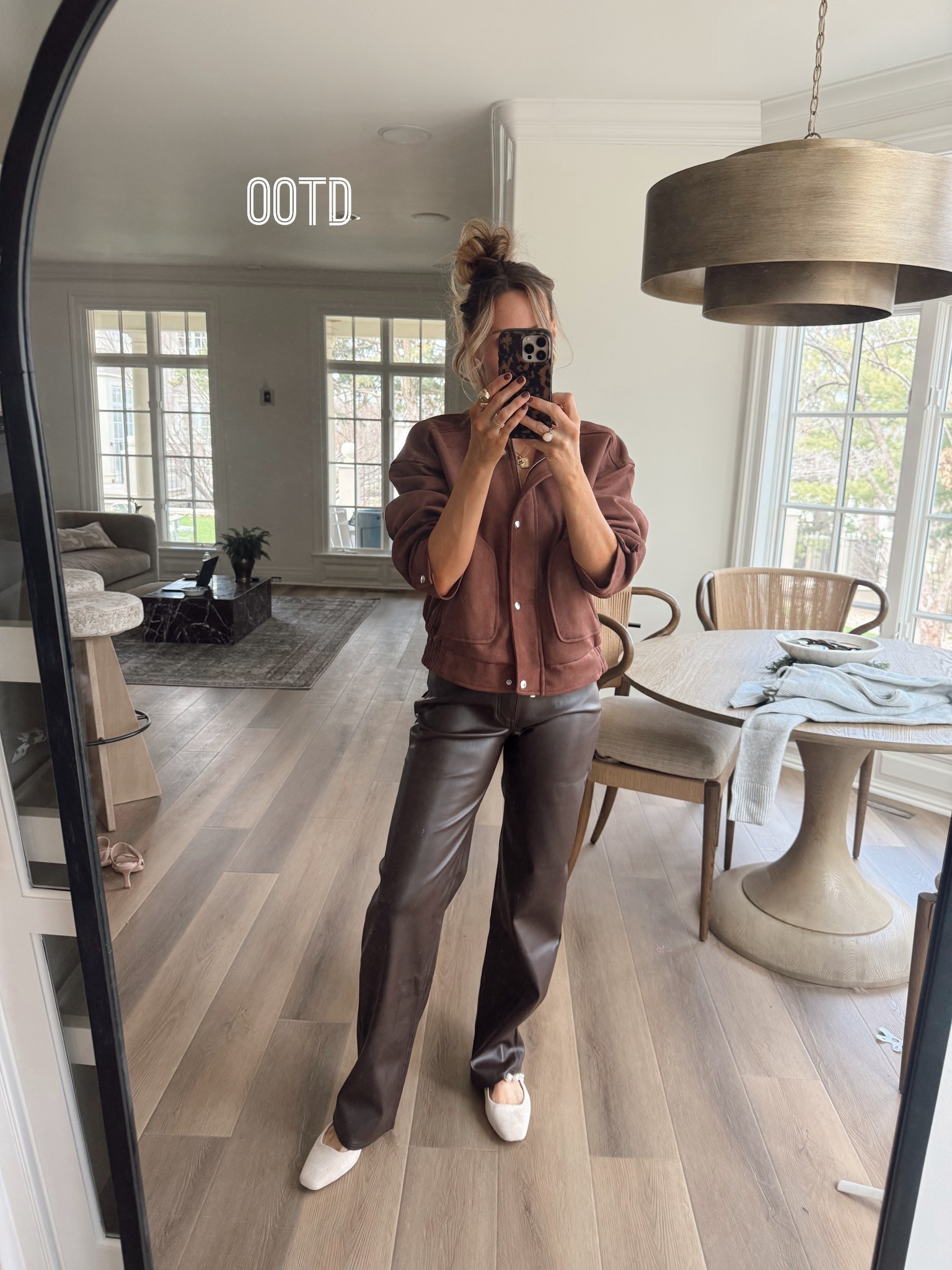 Wearing a small jacket, 27/TTS faux leather pantss

#LTKOver40 #LTKmomlife #LTKgrwm