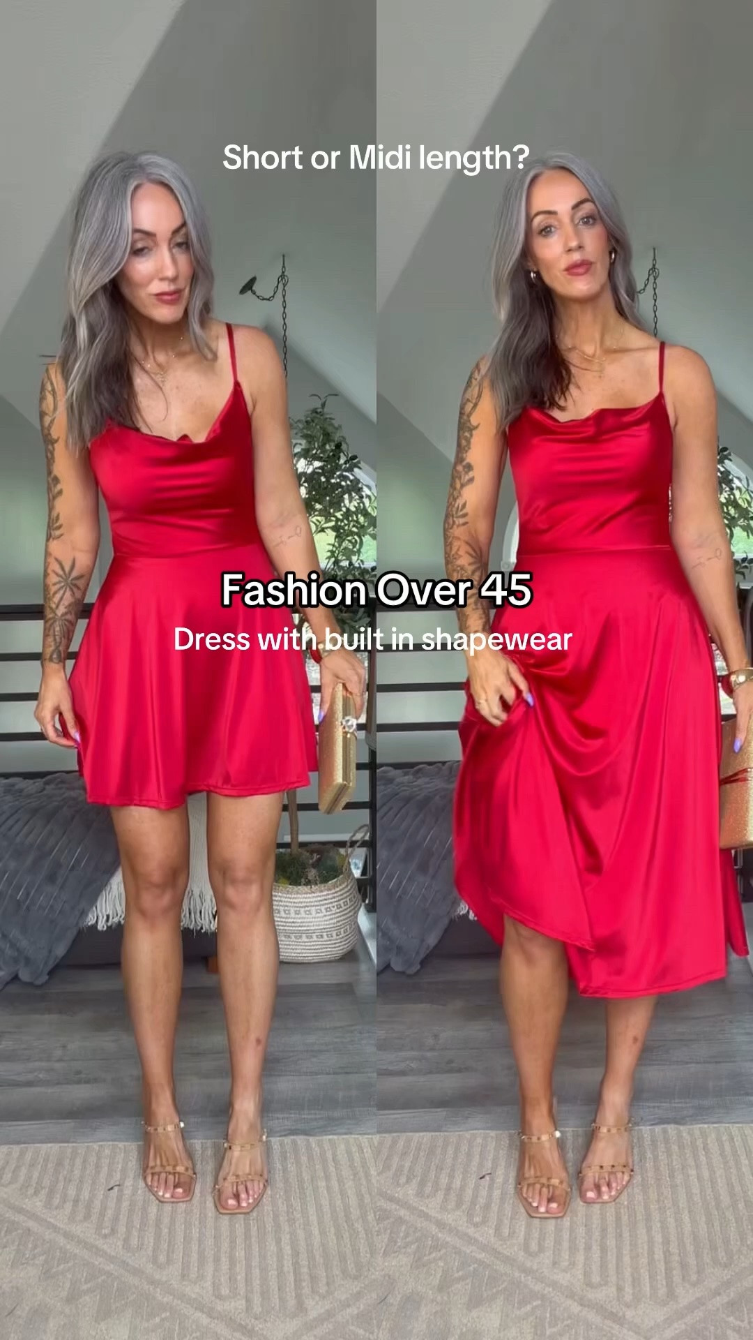Short or midi? I love that these dresses have built in shapewear! Wearing size small in both.

#LTKgrwm #LTKOver40 #LTKootd