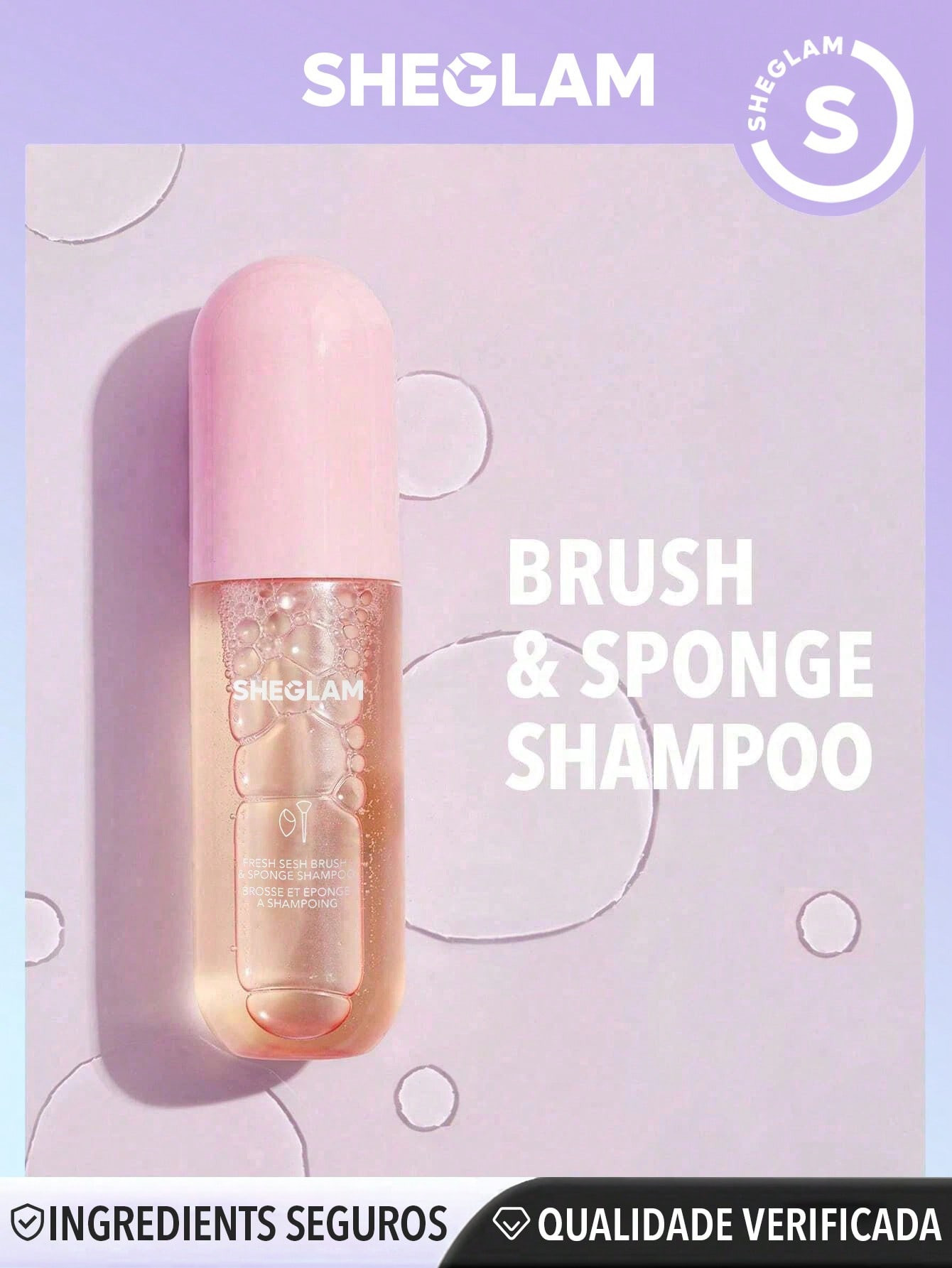 SHEGLAM Shampoo Rosa De Limpeza Fresh Sesh Para Pincéis De Maquiagem Esponja Pó, Fórmula Suave... | SHEIN