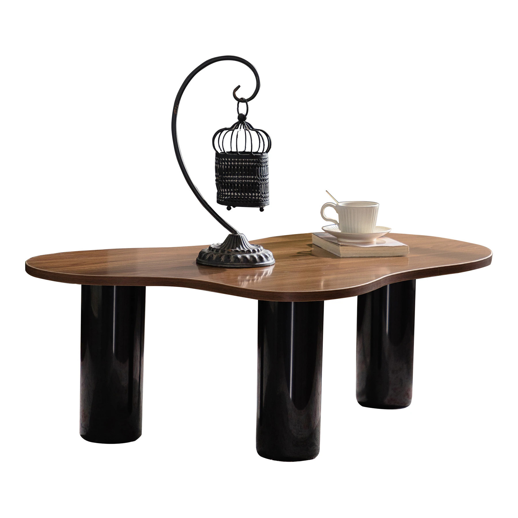 SINOFURN Modern Live Edge MDF Brown 39.4-in W x 13.8-in H Coffee Table one_size in Black | SYA330189BK | Lowe's