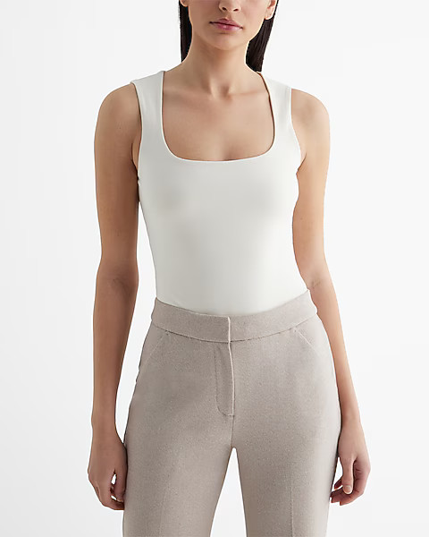 Body Contour Stretch Cotton Scoop Neck Tank | Express
