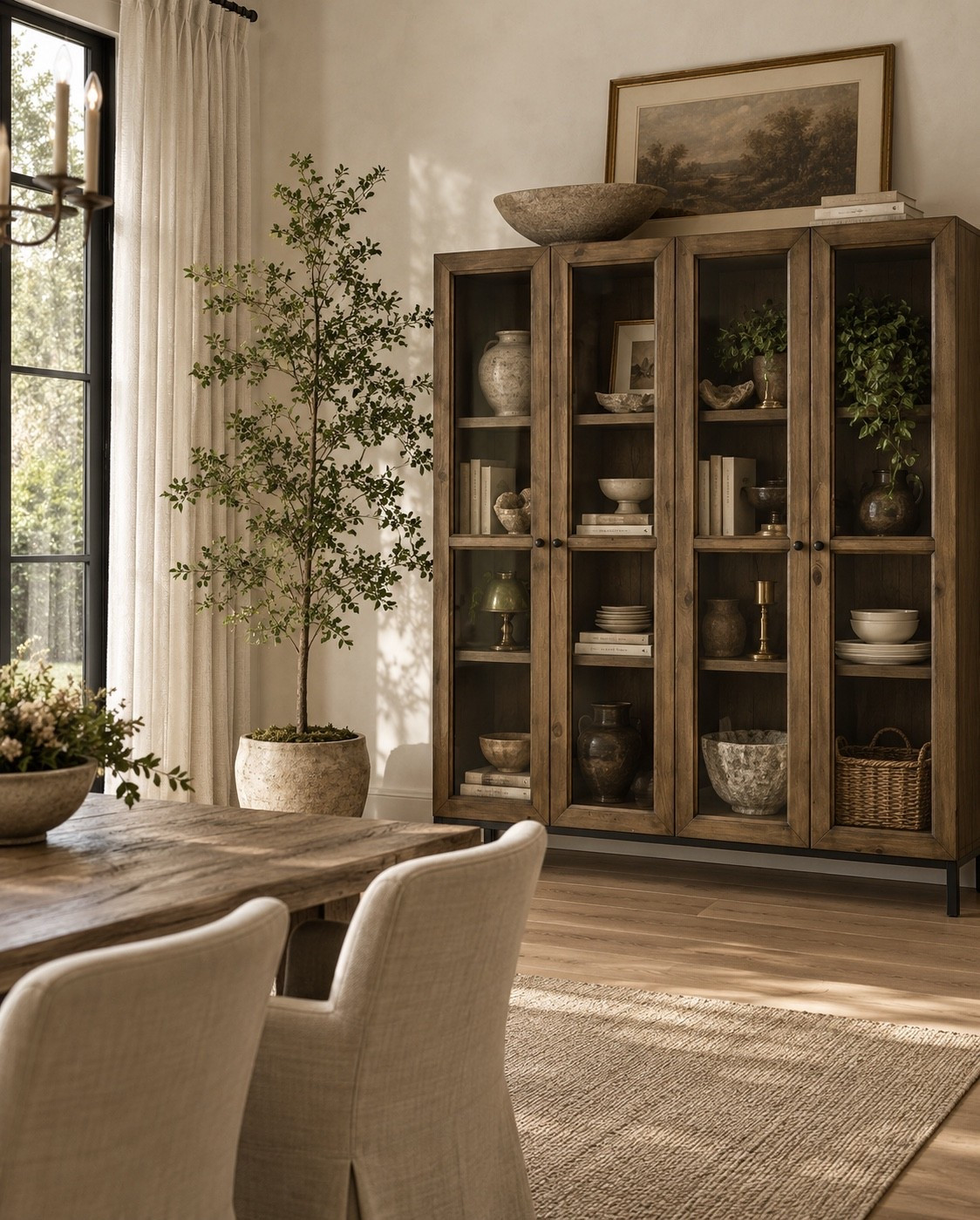 The most beautiful oversized display cabinet to place in a dining room, living room, or home office. Display personal items along with organic decor for a beautiful moment.

#LTKHome #LTKSaleAlert