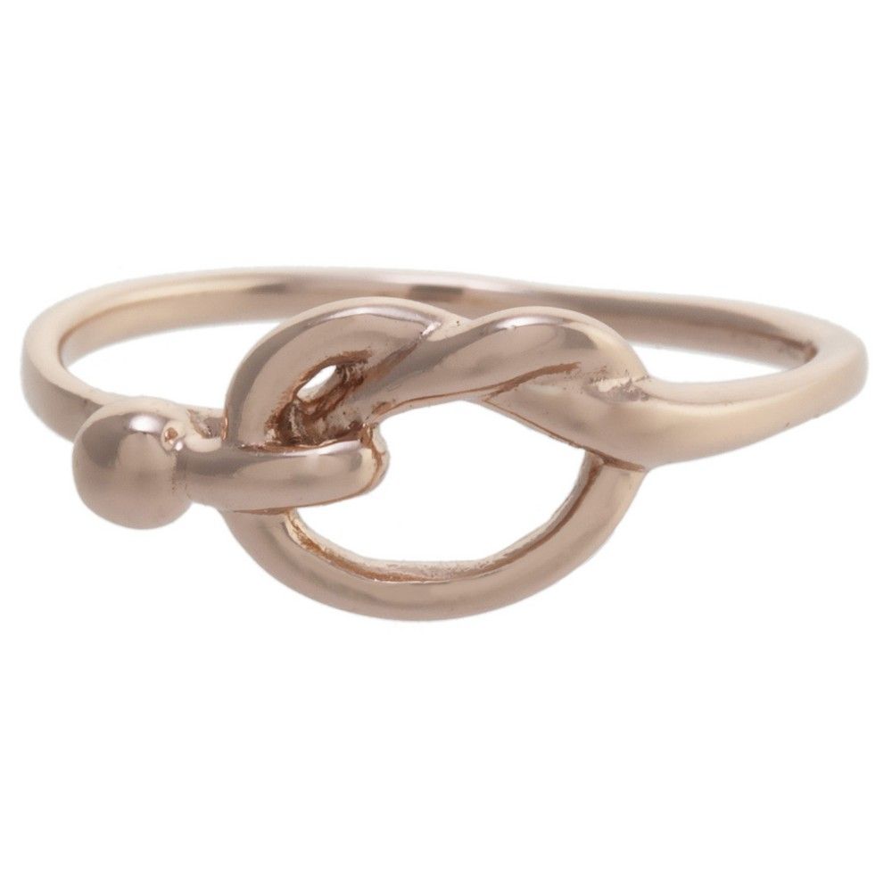 Women's Rose Gold over Sterling Silver Love Knot Ring - Size 7, Pink | Target