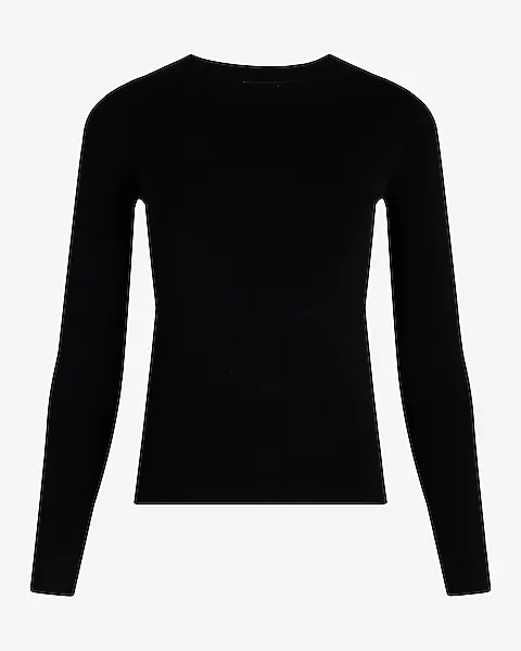 Silky Soft Fitted Ribbed Crew Neck Sweater | Express