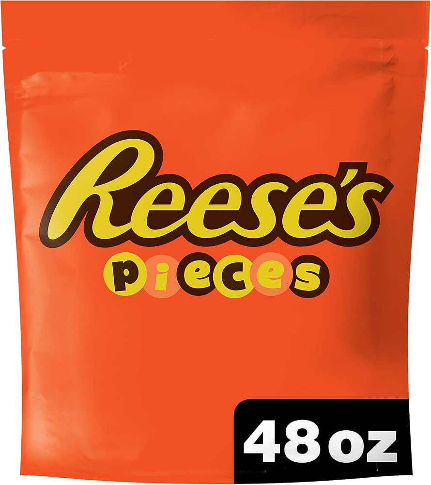 REESE'S PIECES Peanut Butter In a Crunchy Shell, Resealable Bulk Candy Bag, 3 lb | Amazon (US)