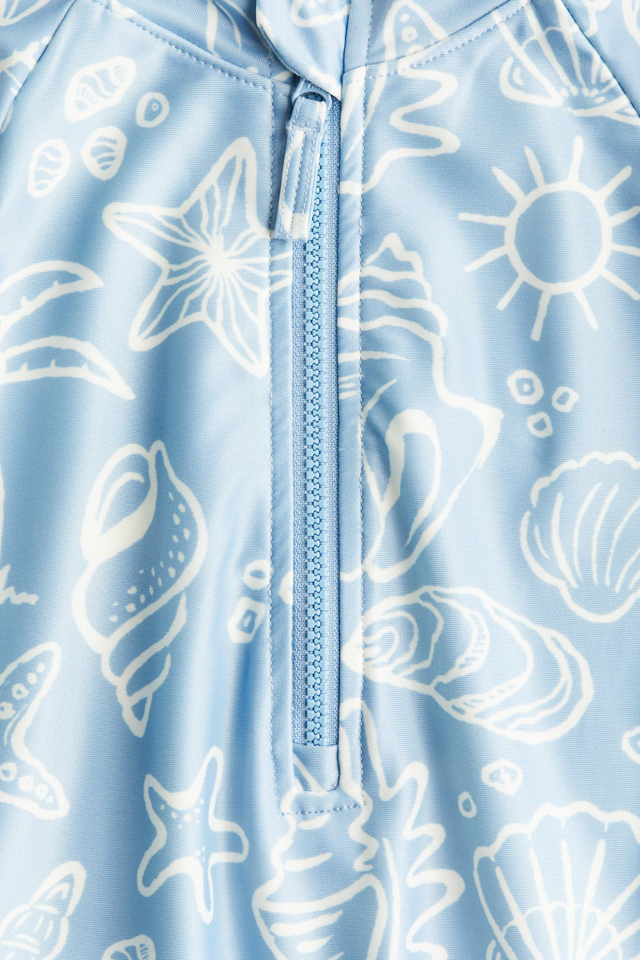 Long-Sleeved Swimsuit - Blue/seashells - Kids | H&M US | H&M (US + CA)