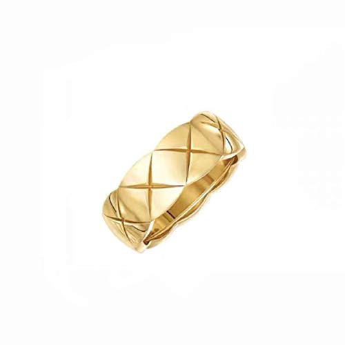 Shapes Studio Gold Ring 18k Gold Rings for Women, Wide Gold Silver Band, Stacking Rings, Gold Wedding Band Minimalist Style (Gold Mid, 5) | Amazon (US)