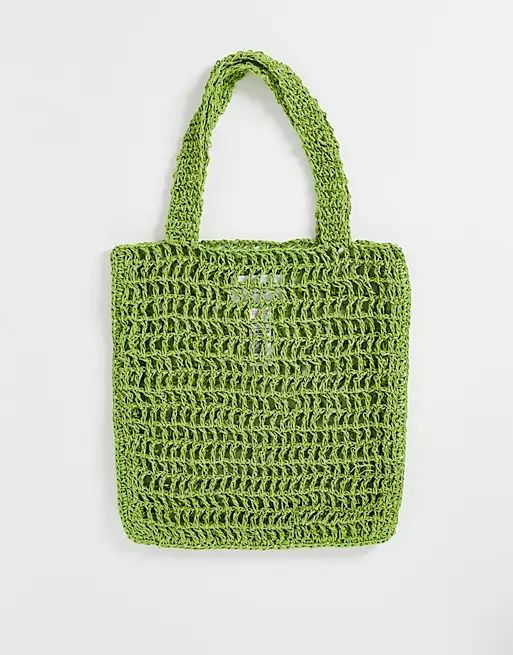 COLLUSION Unisex - Tote bag au crochet - Vert | ASOS (Global)